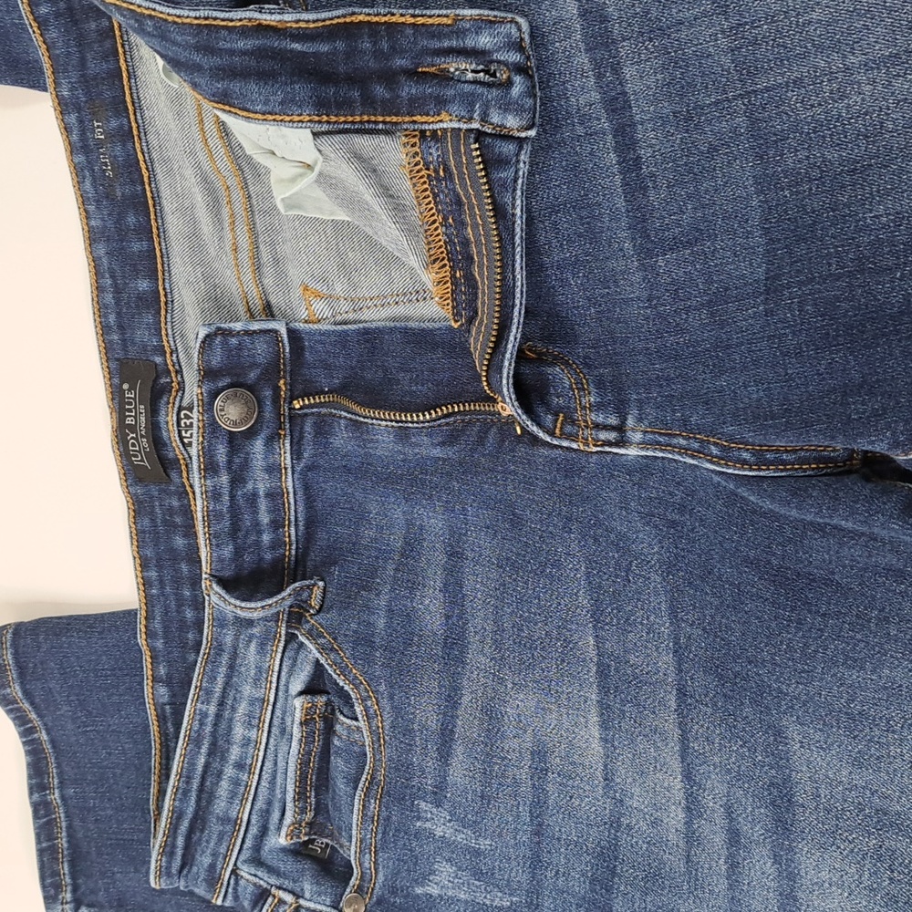 Jude Blue Slim Fit Dark Wash Distressed Blue Jeans Size 15/32 - Picture 13 of 17